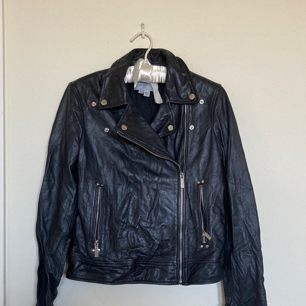Jigsaw Black Leather Motorcycle Women's Jacket